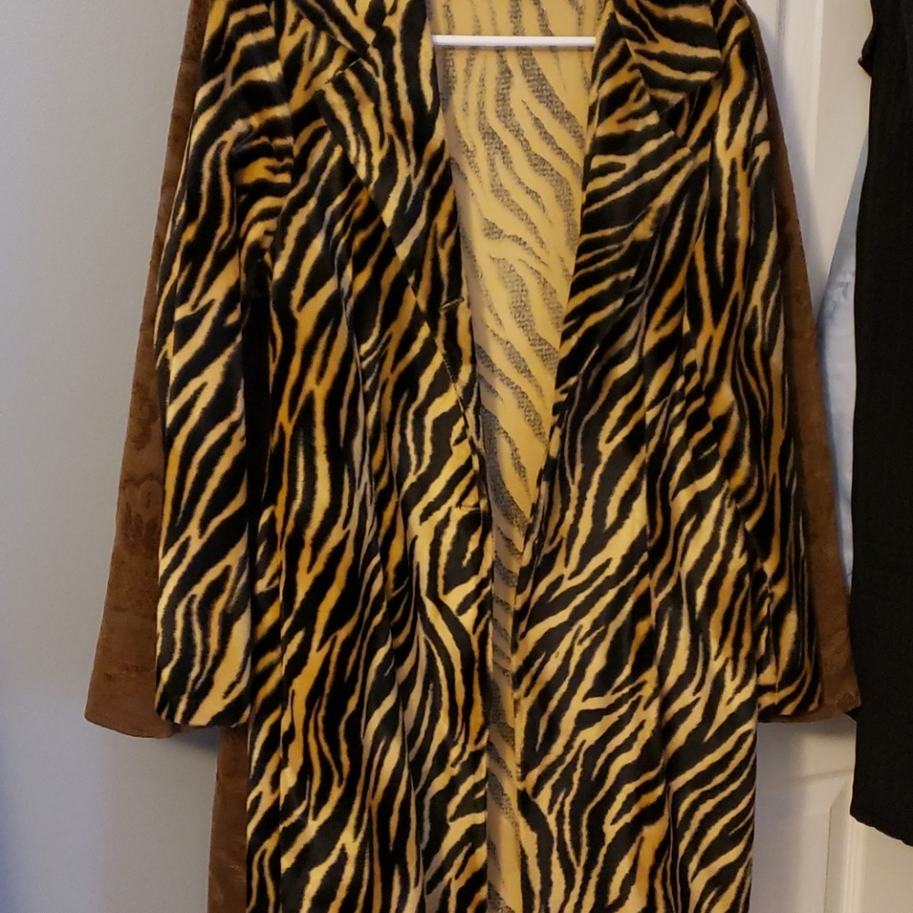 Long zebra print jacket